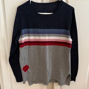 Striped Navy and Gray Sweater